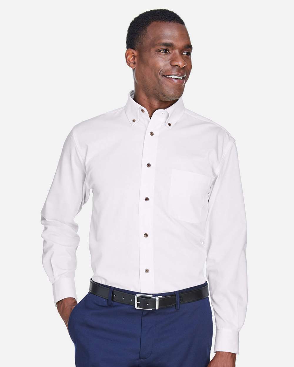 Chemise homme en sergé Easy Blend à manches longues — Harriton