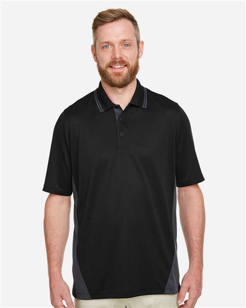 Men's Flash Snag Protection Plus IL Colorblock Polo — Black/ Dark Charcoal