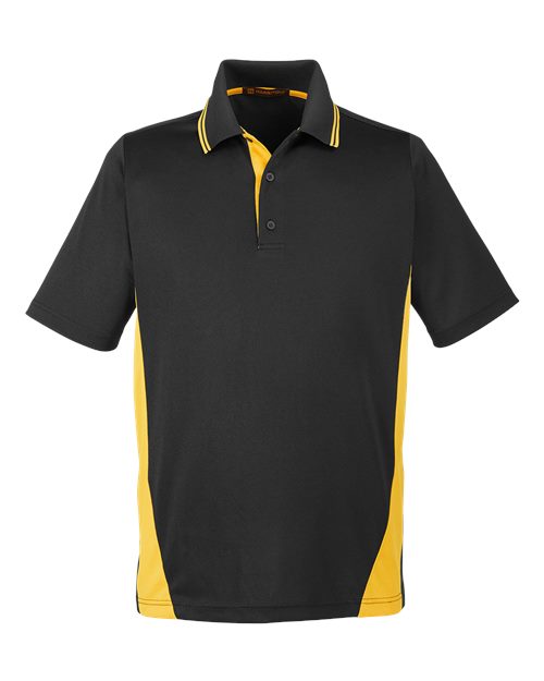 Men's Flash Snag Protection Plus IL Colorblock Polo — Black/ Sunray Yellow