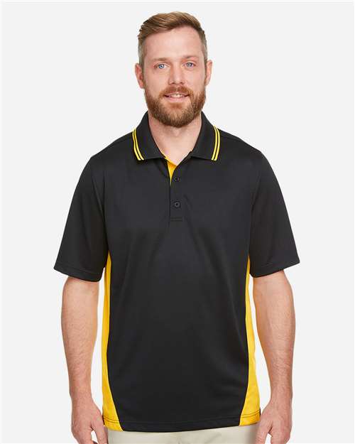 Men's Flash Snag Protection Plus IL Colorblock Polo — Black/ Sunray Yellow