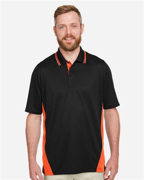 Men's Flash Snag Protection Plus IL Colorblock Polo — Black/ Team Orange