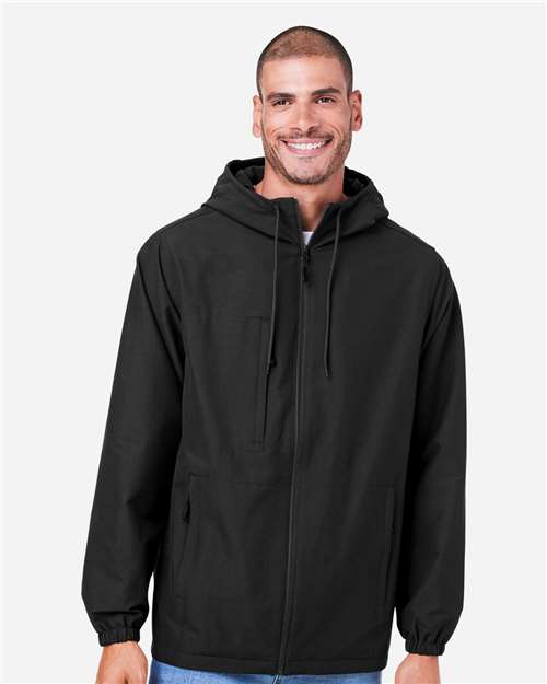 Unisex Flex Twill Hooded Jacket — Black