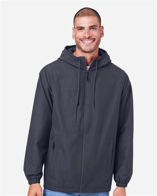 Unisex Flex Twill Hooded Jacket — Dark Charcoal