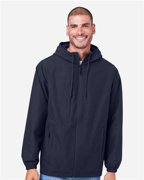 Unisex Flex Twill Hooded Jacket — Dark Navy