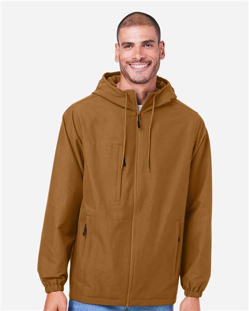 Unisex Flex Twill Hooded Jacket — Duck Brown