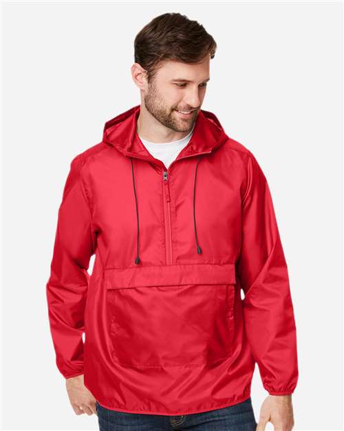 Unisex Zone Protect Packable Anorak Jacket — Sport Red