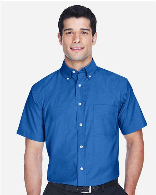 Men's Oxford Short Sleeve with Stain-Release — French Blue