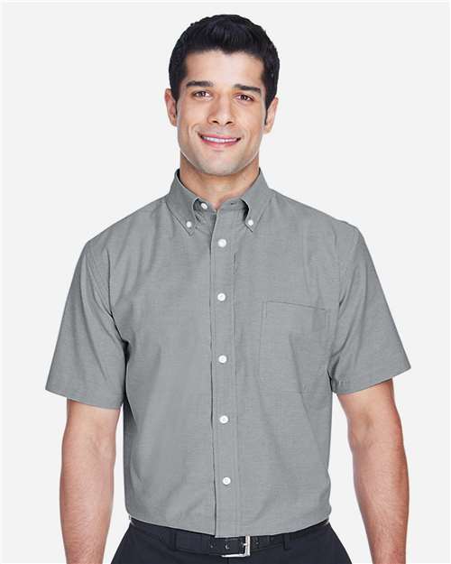 Men's Oxford Short Sleeve with Stain-Release — Oxford Grey