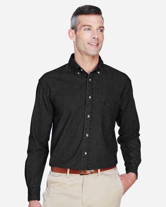 Chemise homme en denim à manches longues — Harriton