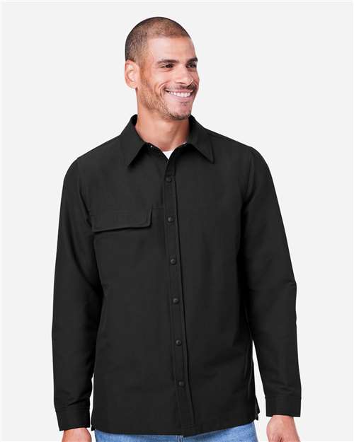 Unisex Flex Twill Overshirt Jacket — Black