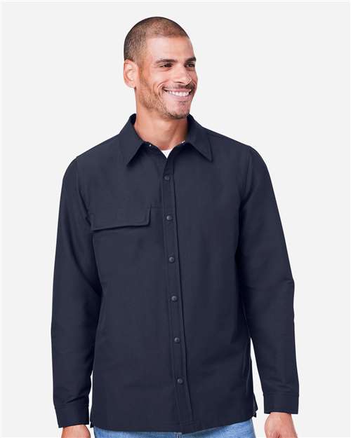 Unisex Flex Twill Overshirt Jacket — Dark Navy