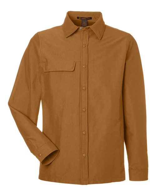 Unisex Flex Twill Overshirt Jacket — Duck Brown