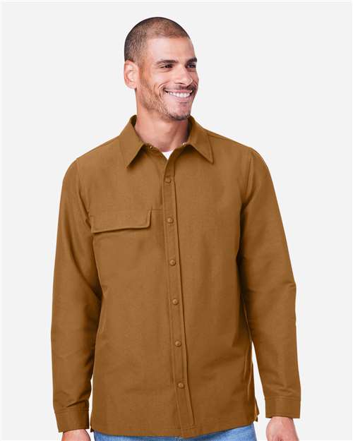 Unisex Flex Twill Overshirt Jacket — Duck Brown