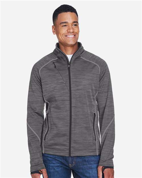Men's Flux Mélange Bonded Fleece Jacket — Carbon/ Black