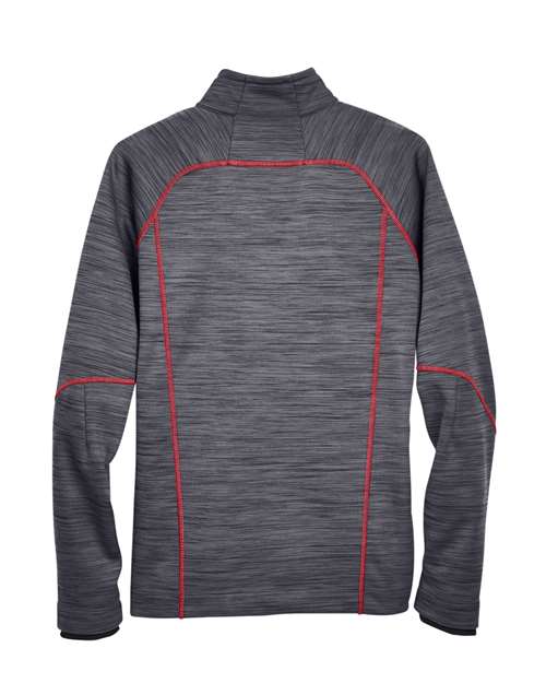 Men's Flux Mélange Bonded Fleece Jacket — Carbon/ Olympic Red