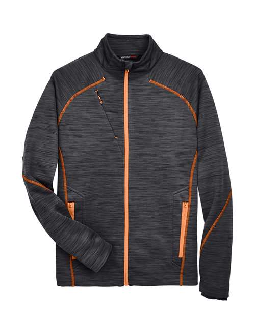 Men's Flux Mélange Bonded Fleece Jacket — Carbon/ Orange Soda