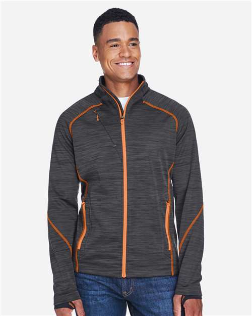 Men's Flux Mélange Bonded Fleece Jacket — Carbon/ Orange Soda