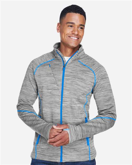 Men's Flux Mélange Bonded Fleece Jacket — Platinum/ Olympic Blue