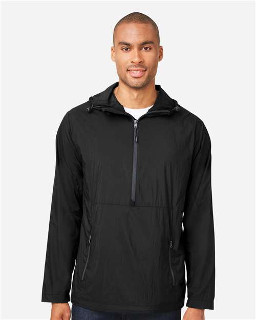 Men's Aura Lightweight Packable Anorak — Black/ Carbon