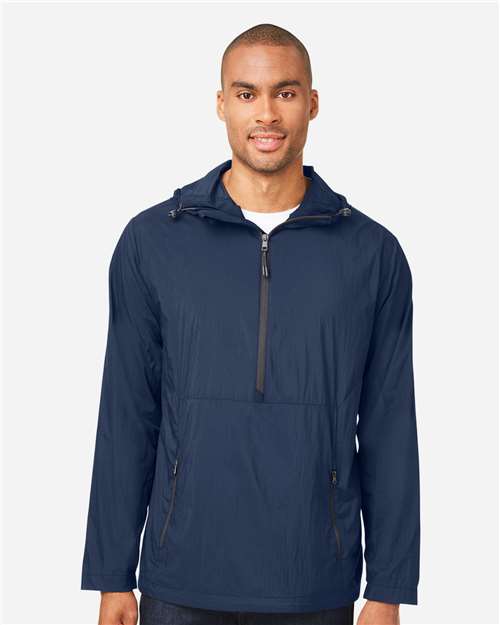 Men's Aura Lightweight Packable Anorak — Classic Navy/ Carbon