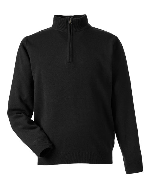 Unisex Pilbloc™ Quarter-Zip Pullover Sweater — Black