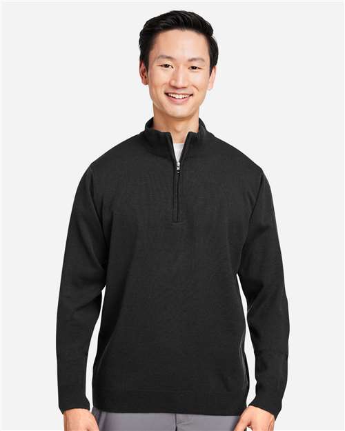Unisex Pilbloc™ Quarter-Zip Pullover Sweater — Black