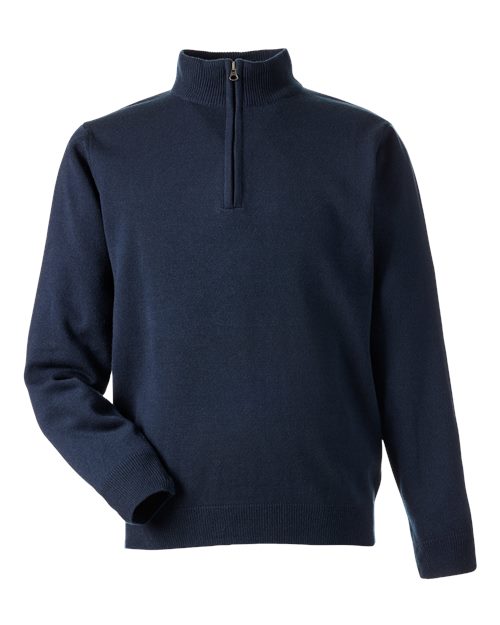 Unisex Pilbloc™ Quarter-Zip Pullover Sweater — Dark Navy