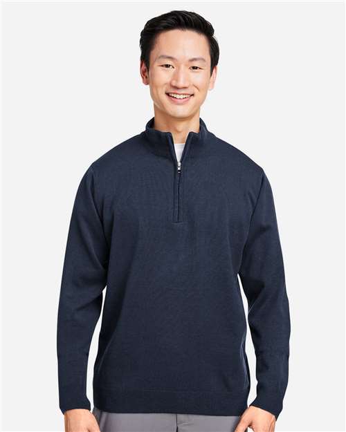 Unisex Pilbloc™ Quarter-Zip Pullover Sweater — Dark Navy