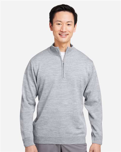 Unisex Pilbloc™ Quarter-Zip Pullover Sweater — Grey Heather