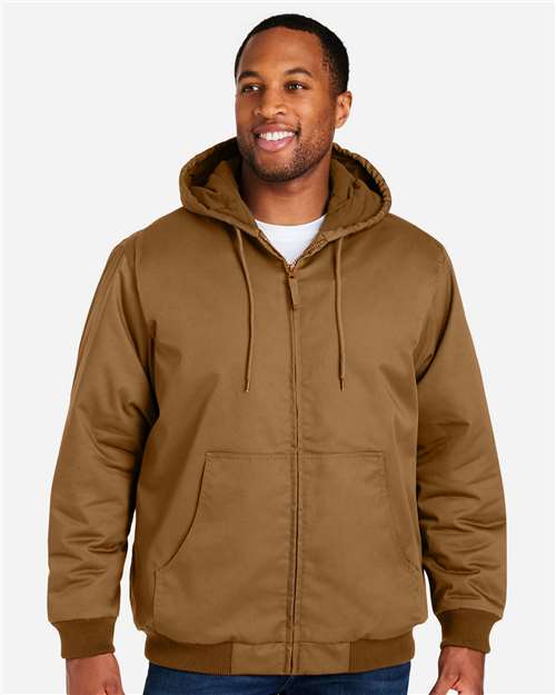 Unisex Tall ClimaBloc® Heavyweight Hooded Full-Zip Jacket — Duck Brown