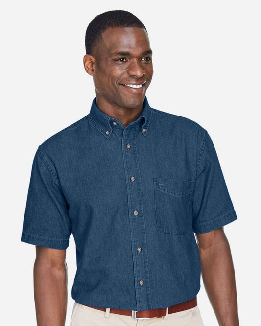 Chemise homme en denim à manches courtes — Harriton