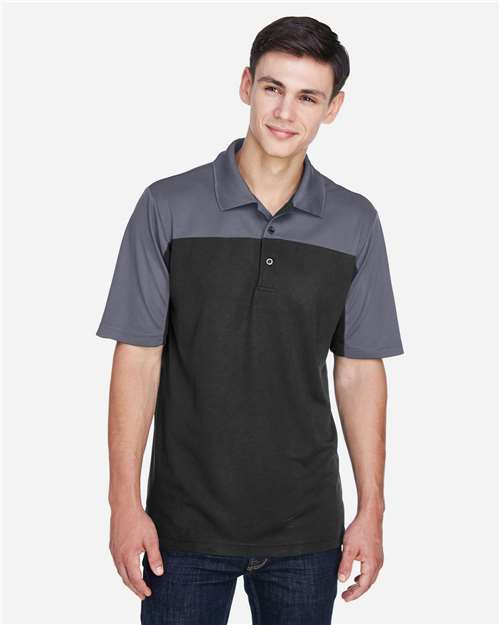 Men's Balance Colorblock Performance Piqué Polo — Black/ Carbon