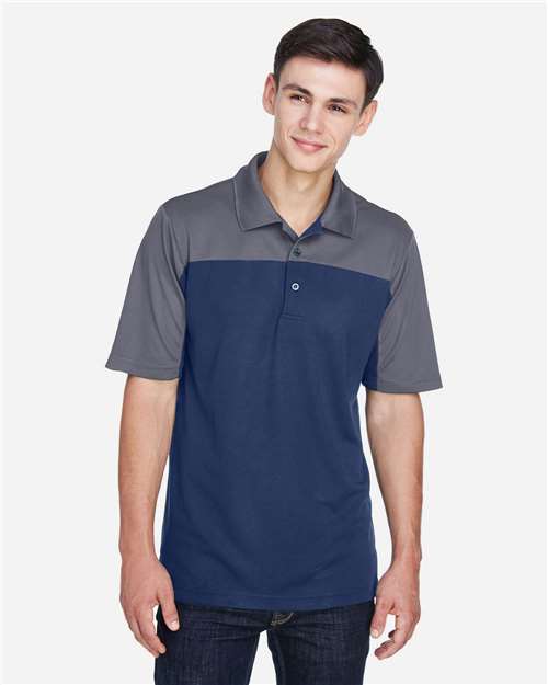 Men's Balance Colorblock Performance Piqué Polo — Classic Navy/ Carbon