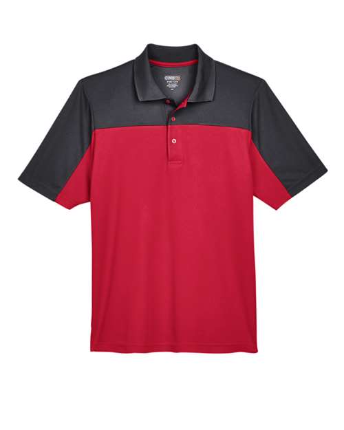 Men's Balance Colorblock Performance Piqué Polo — Classic Red/ Carbon