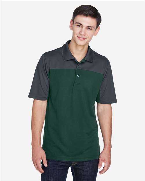 Men's Balance Colorblock Performance Piqué Polo — Forest/ Carbon