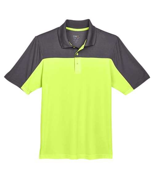 Men's Balance Colorblock Performance Piqué Polo — Safety Yellow/ Carbon