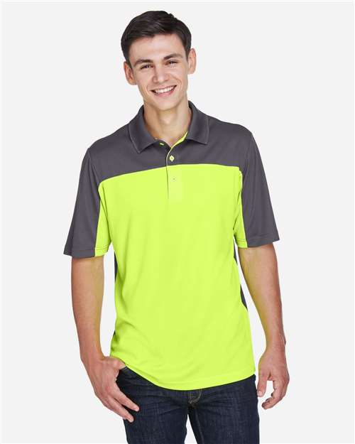 Men's Balance Colorblock Performance Piqué Polo — Safety Yellow/ Carbon
