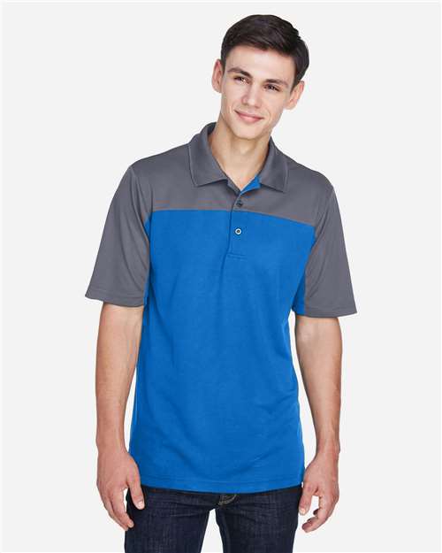 Men's Balance Colorblock Performance Piqué Polo — True Royal/ Carbon