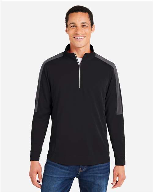 Men's Market Snag Protect Mesh Colorblock Quarter-Zip Pullover — Black/ Carbon