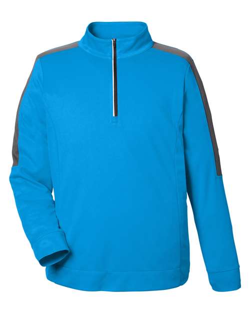 Men's Market Snag Protect Mesh Colorblock Quarter-Zip Pullover — Electric Blue/ Carbon