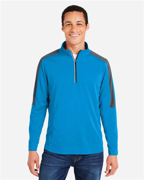 Men's Market Snag Protect Mesh Colorblock Quarter-Zip Pullover — Electric Blue/ Carbon