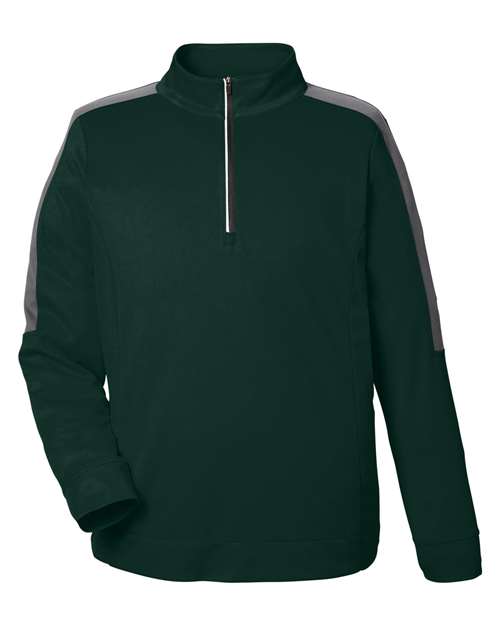 Men's Market Snag Protect Mesh Colorblock Quarter-Zip Pullover — Forest/ Carbon