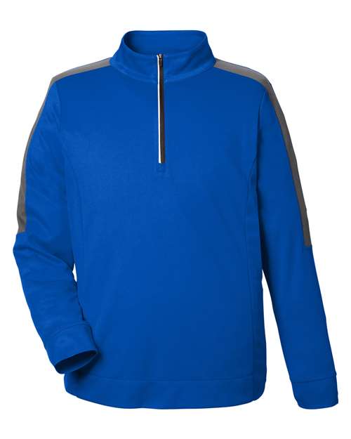 Men's Market Snag Protect Mesh Colorblock Quarter-Zip Pullover — True Royal/ Carbon