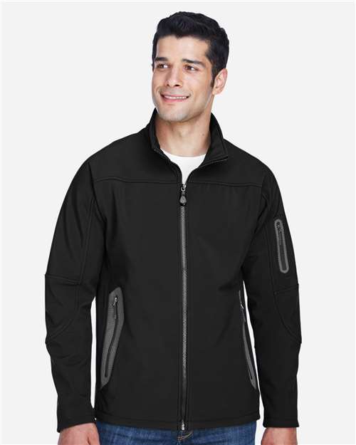 Men's Three Layer Fleece Bonded Shell Technical Jacket — Black
