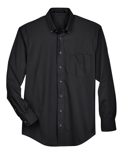 Men's Crown Collection® Broadcloth Woven Dress Shirt — Black