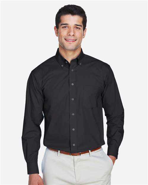 Men's Crown Collection® Broadcloth Woven Dress Shirt — Black