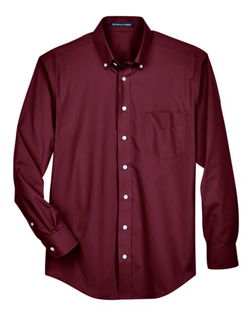 Men's Crown Collection® Broadcloth Woven Dress Shirt — Burgundy