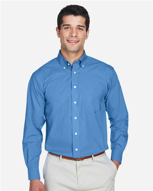 Men's Crown Collection® Broadcloth Woven Dress Shirt — French Blue