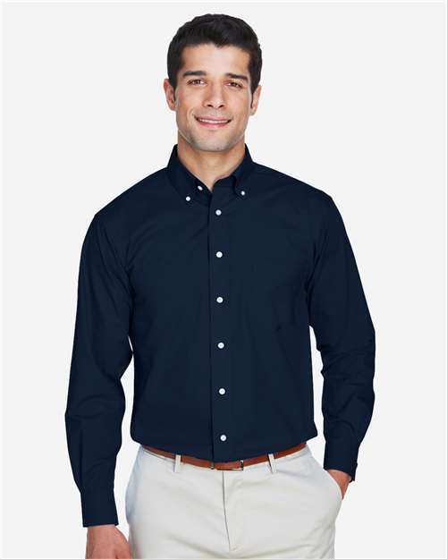 Men's Crown Collection® Broadcloth Woven Dress Shirt — Navy