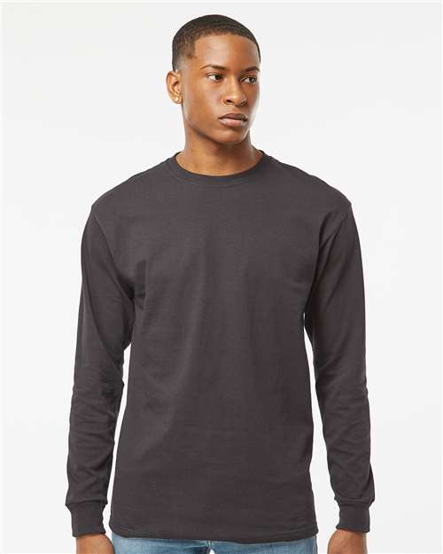 Unisex Gold Soft Touch Long Sleeve T-Shirt — Charcoal